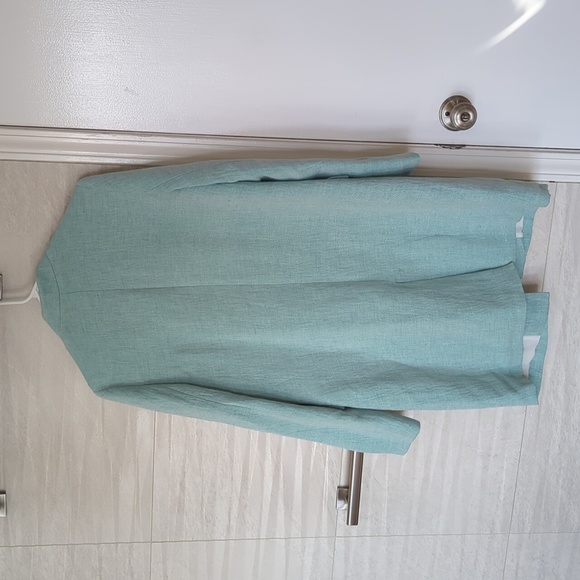 ZARA Lightweight Long Blazer, Light Blue / Mint Green Size Medium NWOT - Picture 3 of 5